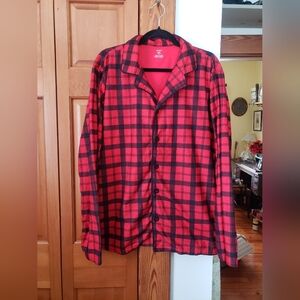 Carter's Red and Black Plaid Adult Fsmily Matching Pajama Top Shirt Lg